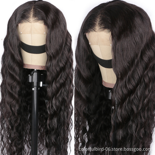 30 Inch Malaysian Loose Deep Wave Wig 5*5 Hd Lace Closure Wig Transparent  lace Frontal Wigs For Women Human Hair